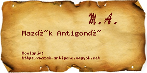 Mazák Antigoné névjegykártya